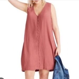 Madewell Button-Down Blush Mini Dress